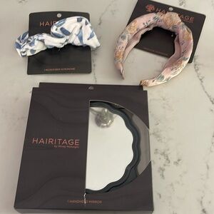 HAIRITAGE headband, scrunchi & handheld mirror BUNDLE